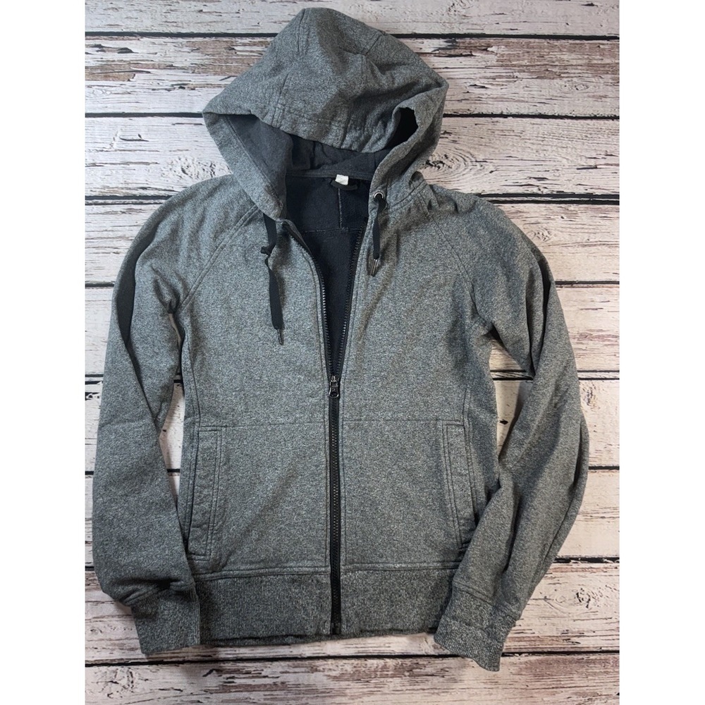 Lululemon Sweatshirt Women's Gray Full Zip Cotton Stretch Hoodie Yoga Gym 2